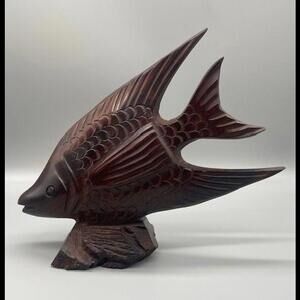 Hand Carved Ironwood Fish Sculpture